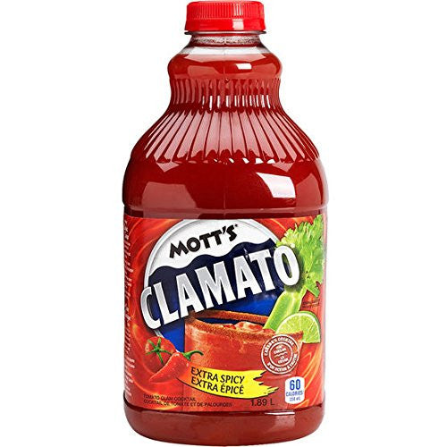 Mott's Clamato Juice, Extra Spicy, 1.89l/2 Quarts {Imported from Canada}