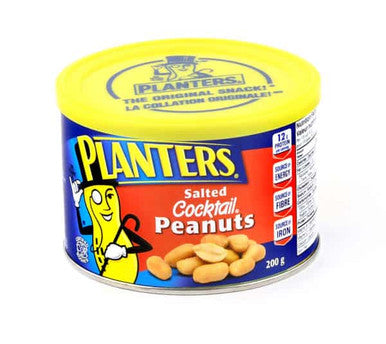 Planters Salted Cocktail Peanuts, 200g/7.1oz., 12 Pack, {Imported from Canada}