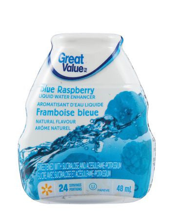 Great Value Blue Raspberry Liquid Water Enhancer, 48ml/1.62oz, (Imported from Canada)