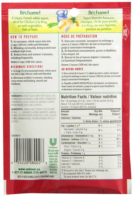 Knorr Bechamel Classic Sauce Mix, 47g 24-count {Imported from Canada}