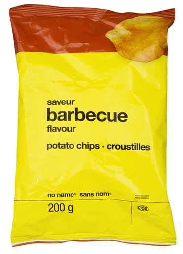 No Name Barbecue Potato Chips 200g/7.1 oz.,  {Imported from Canada}