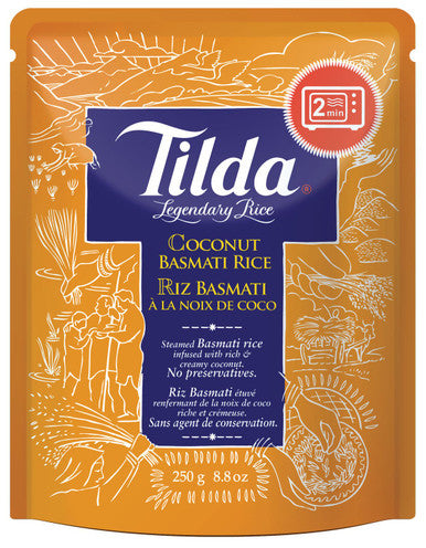 Tilda Legendary Steamed Coconut Basmati Rice, 250g/8.8 oz., {Imported from Canada}