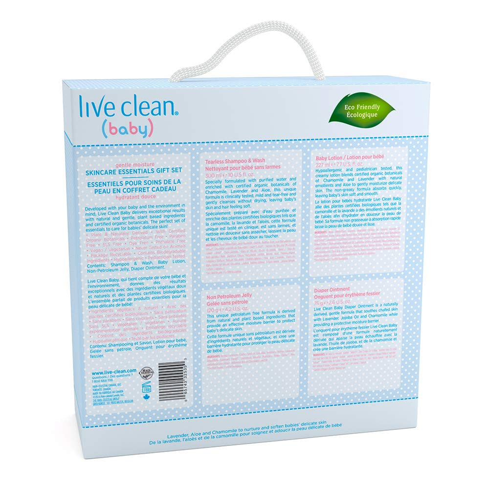 Live Clean Baby Gentle Moisture Skincare Essentials Gift Set, (4ct) {Imported from Canada}