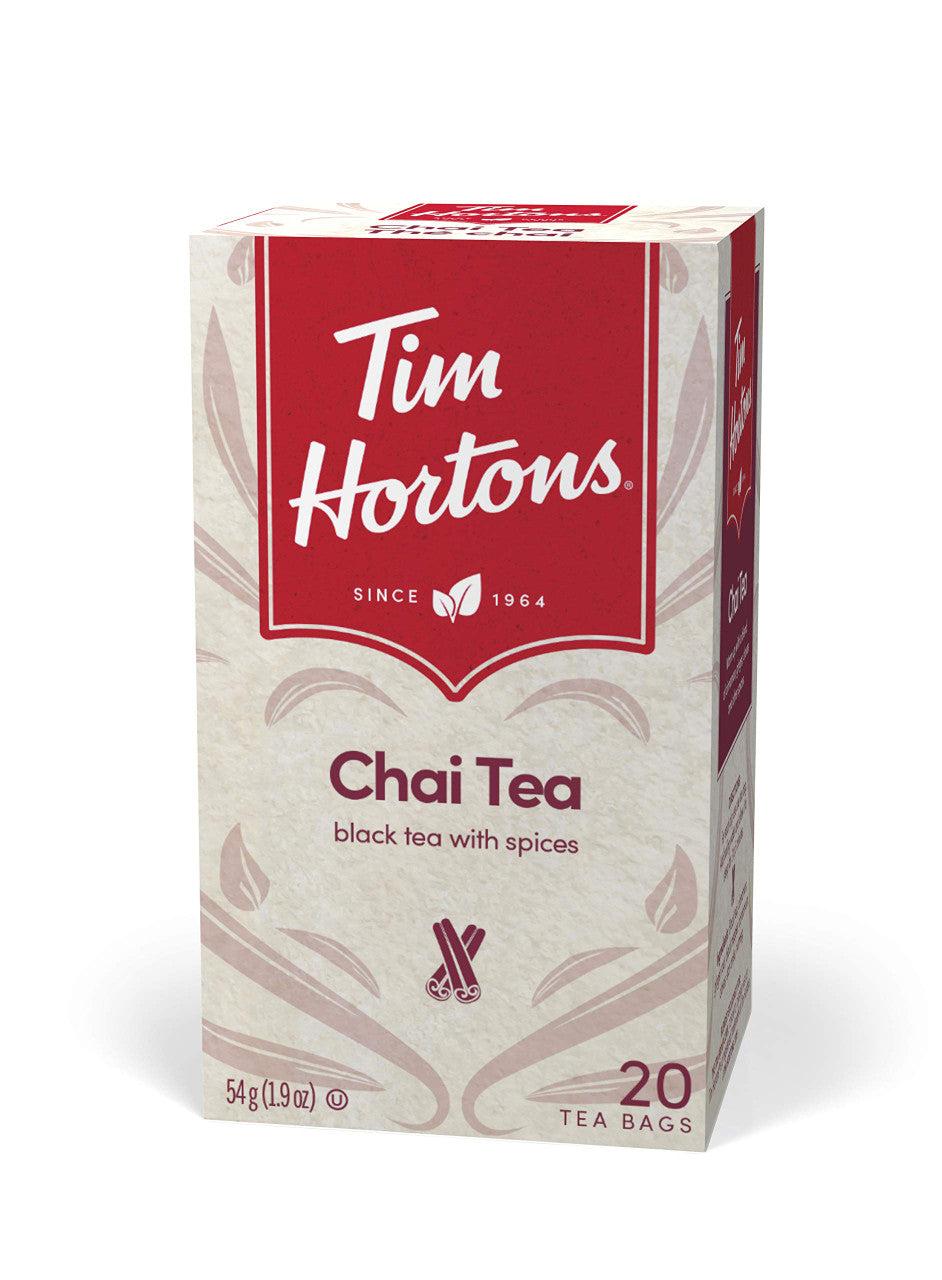 Tim Hortons Chai Tea Bags, 20 count, 54g  |  1.9oz {Imported from Canada}