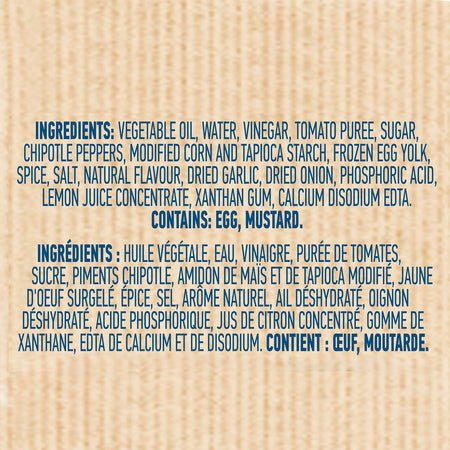 Hellmann's Spicy Chipotle Frites Mayo Style Sauce, 325ml/11 oz., {Imported from Canada}