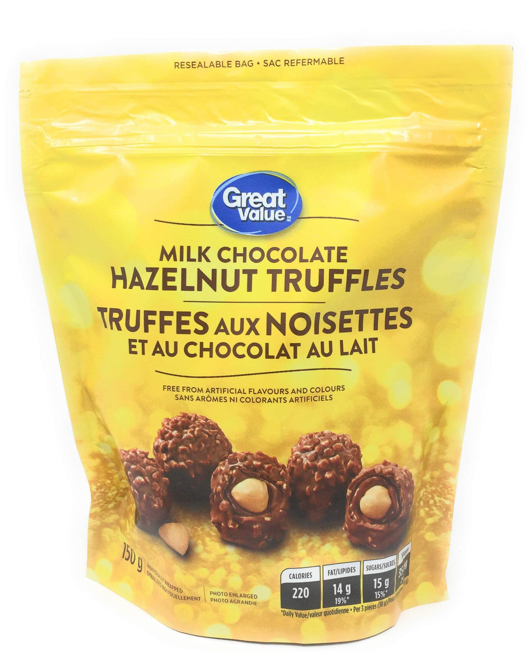 Great Value - Milk Chocolates Hazelnut Truffles - 150g/5.3 oz., {Imported from Canada}