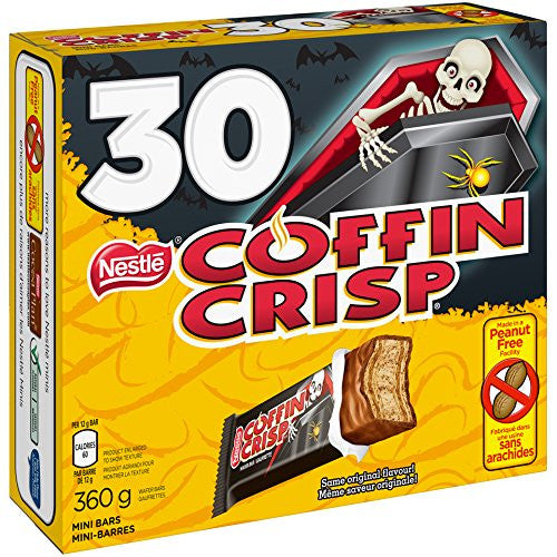Nestle Halloween Coffin Crisp Coffee Crisp 30x12g Snack Size Bars - {Imported From Canada}