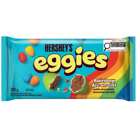 Hershey's Milk Chocolate Rainbow Eggies, 200g/7.1 oz. - Front Of Bag
