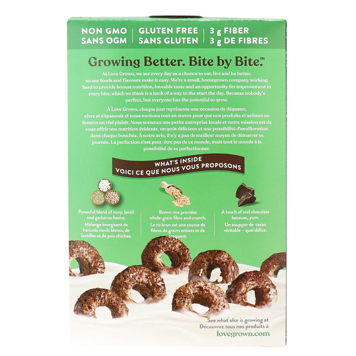 Love Grown Power O's, Chocolate Toasted Bean & Rice Cereal, Gluten Free, Vegan, 283g/9.9 oz. Box(Imported from Canada)