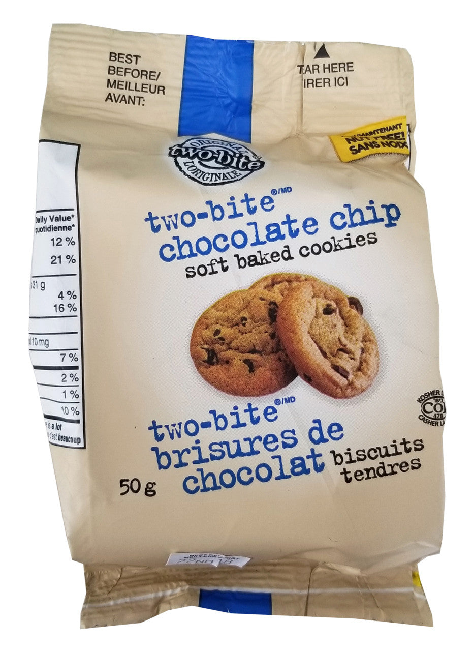 Original Two-Bite Chocolate Chip Soft Baked Cookies, 50g/1.75 oz. Box (Imported from Canada)