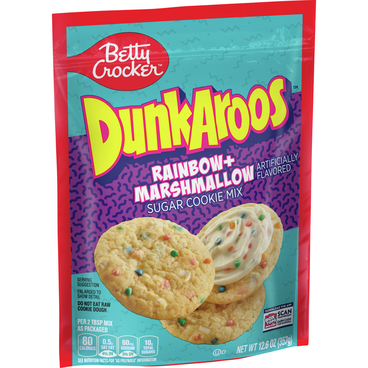 Betty Crocker DunkAroos Rainbow & Marshmallow Sugar Cookie Mix, 357g/12