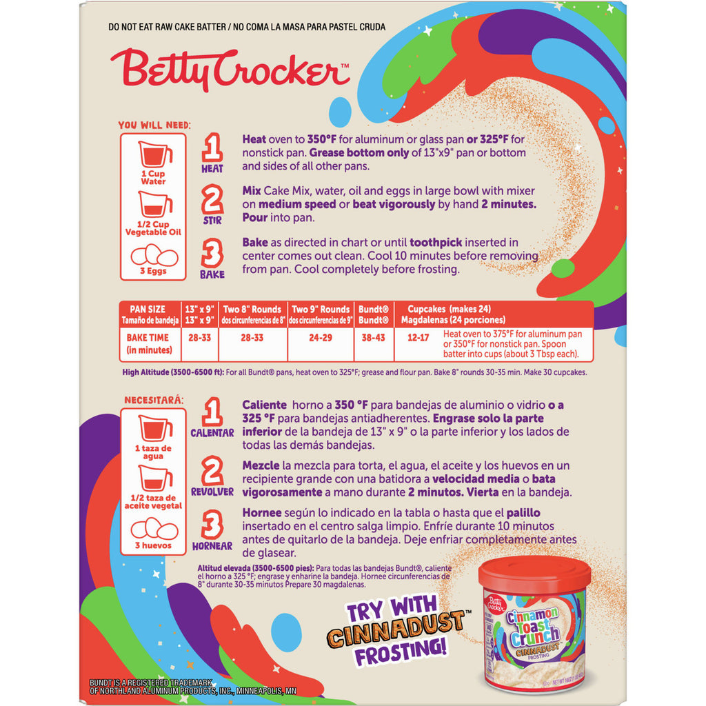 Betty Crocker Cinnamon Toast Crunch Cake Mix, 453g/1 lb. Box {Imported from Canada}