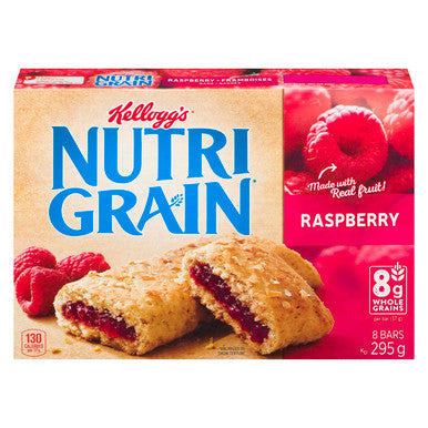 Kellogg's Nutri Grain Cereal Bars Raspberry, 8 Bars, 295g/10.4 oz., {Imported from Canada}