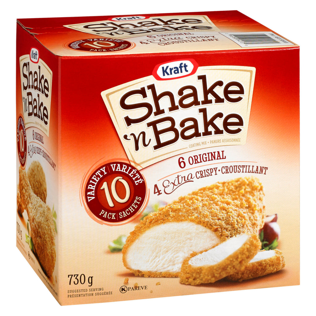 Kraft Shake 'n Bake Original & Extra Crispy Coating Mix, 10ct, 730g/1.6 lbs. Box {Imported from Canada}