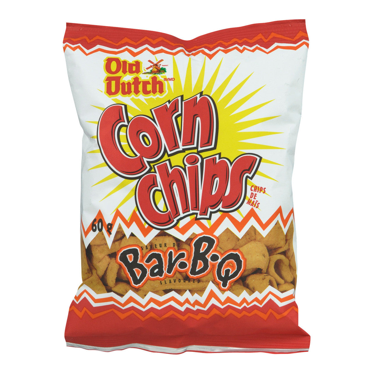 Old Dutch Bar-B-Q Corn Chips 60g/2.1 oz. Bag, (Imported from Canada)