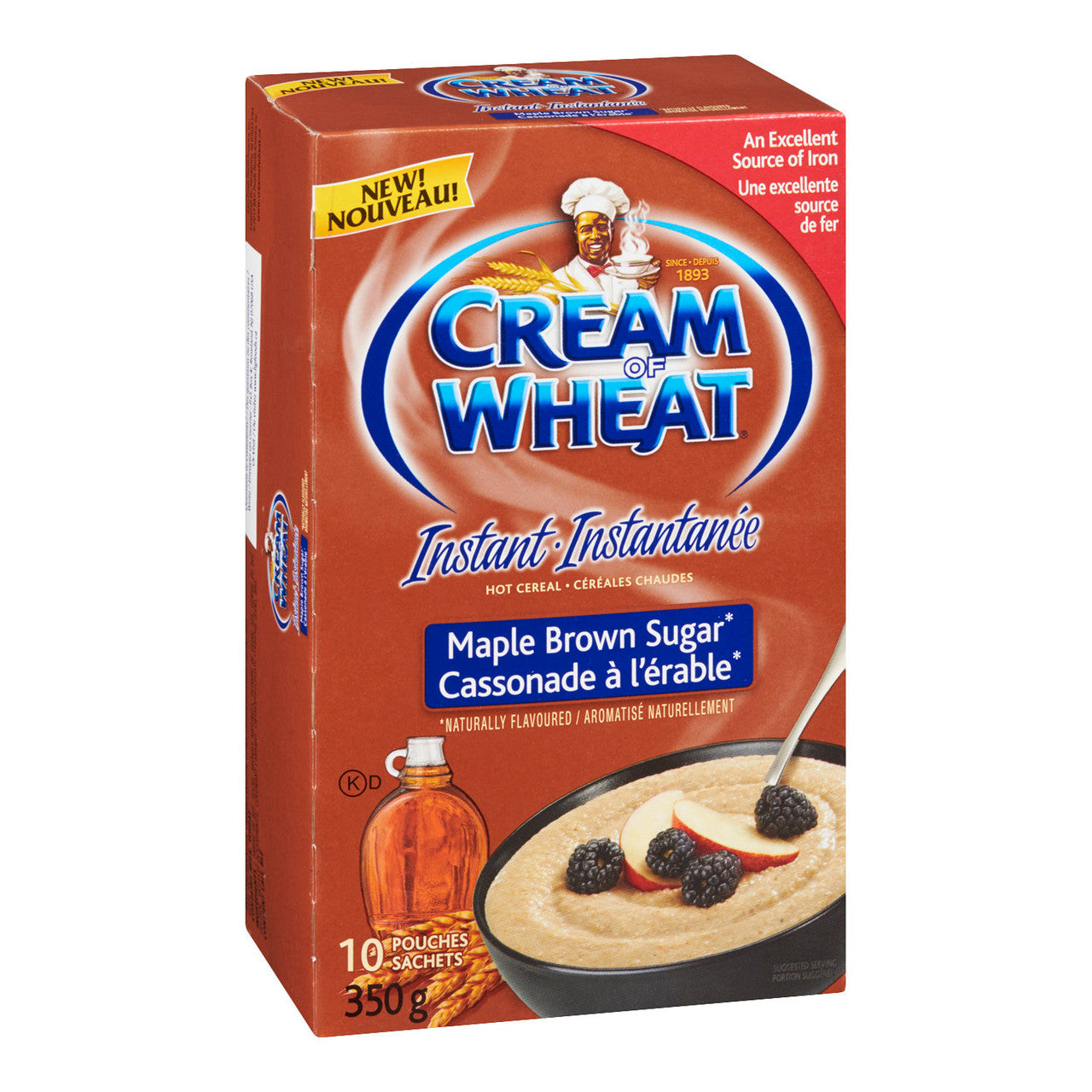 Cream of Wheat Instant Maple Brown Sugar Hot Cereal, 350g/12.25 oz. Box {Imported from Canada}
