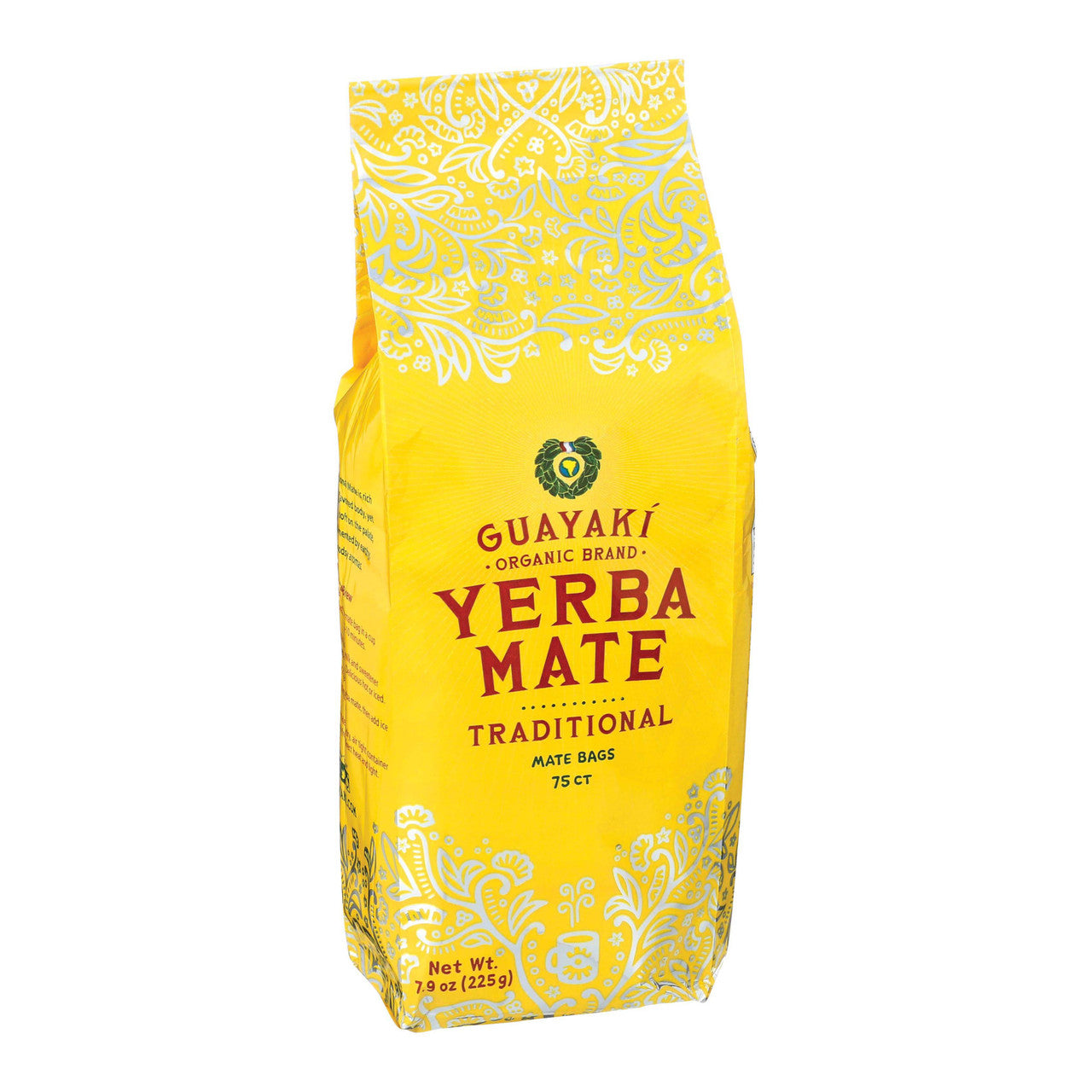 Guayaki Organic Yerba Mate Traditional Mate Bags, 75 count, 225g/7.9 oz., (Imported from Canada)