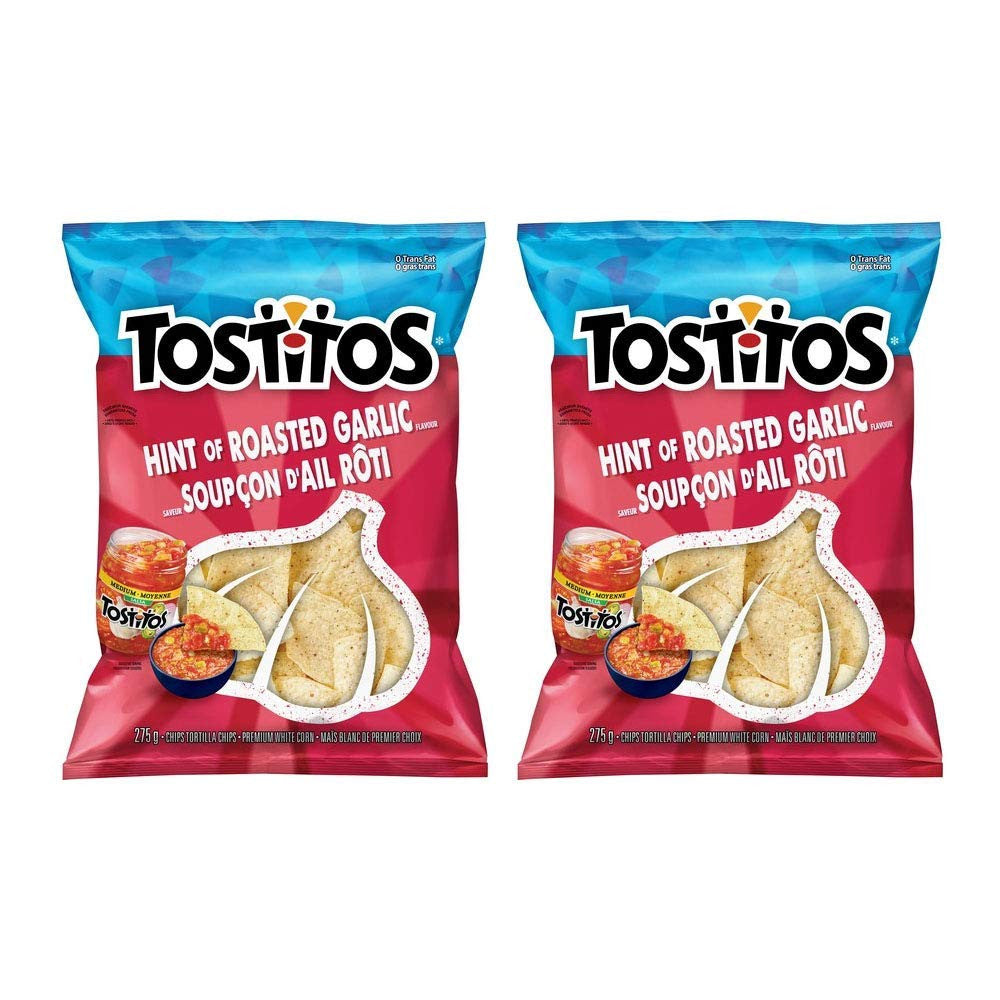 Tostitos Hint of Roasted Garlic Tortilla Chips 275g/9.7oz, 2-Pack {Imported from Canada}