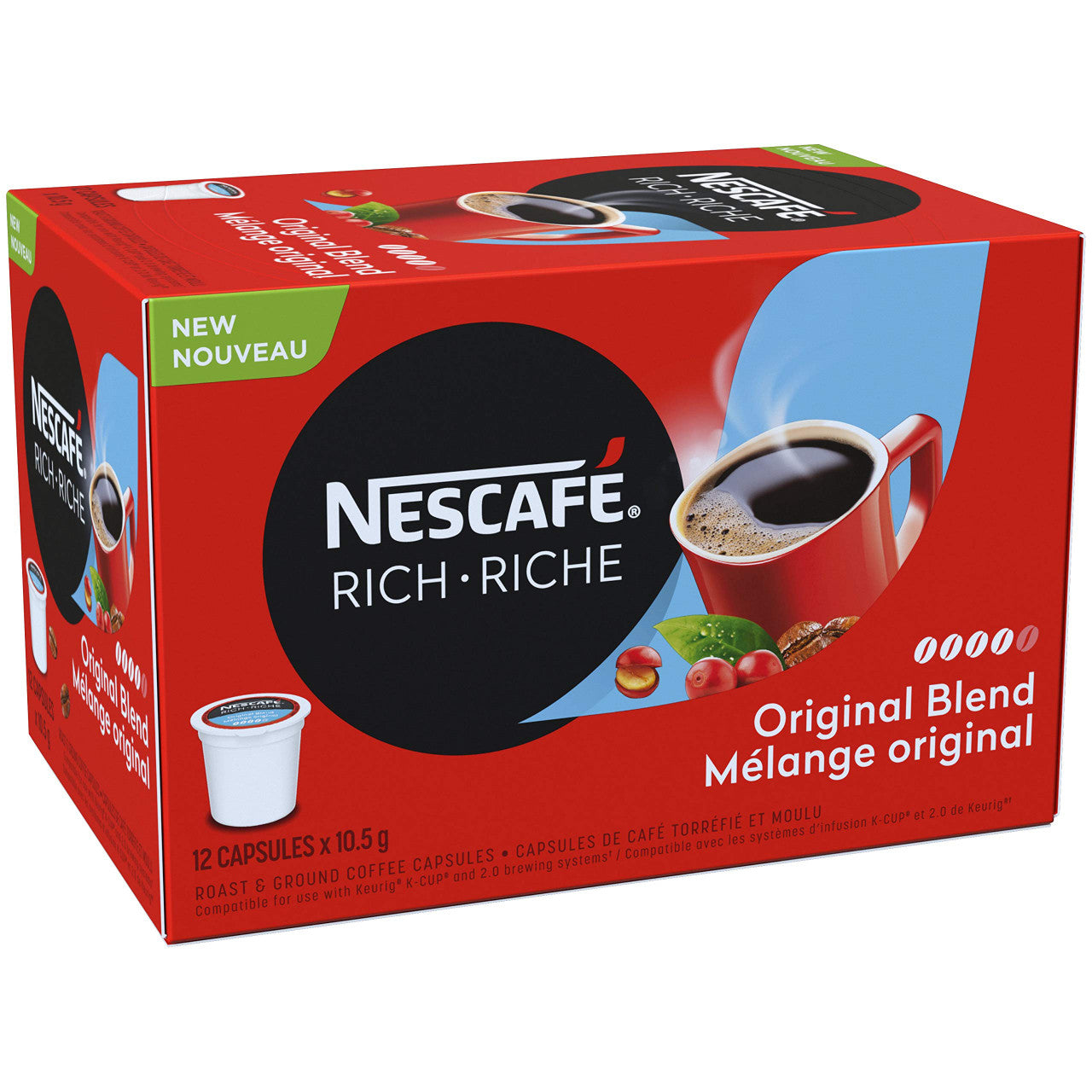 Nescafe Rich Original Coffee Capsules, 12 x 10.5g, (Imported from Canada)