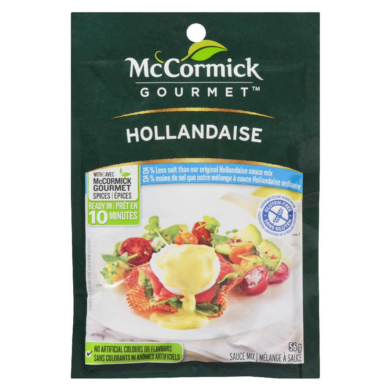 McCormick Gourmet, Hollandaise, 25% Less Salt, 56g/1.9 oz., {Imported from Canada}