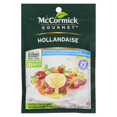 McCormick Gourmet, Hollandaise, 25% Less Salt, 56g/1.9 oz., {Imported from Canada}