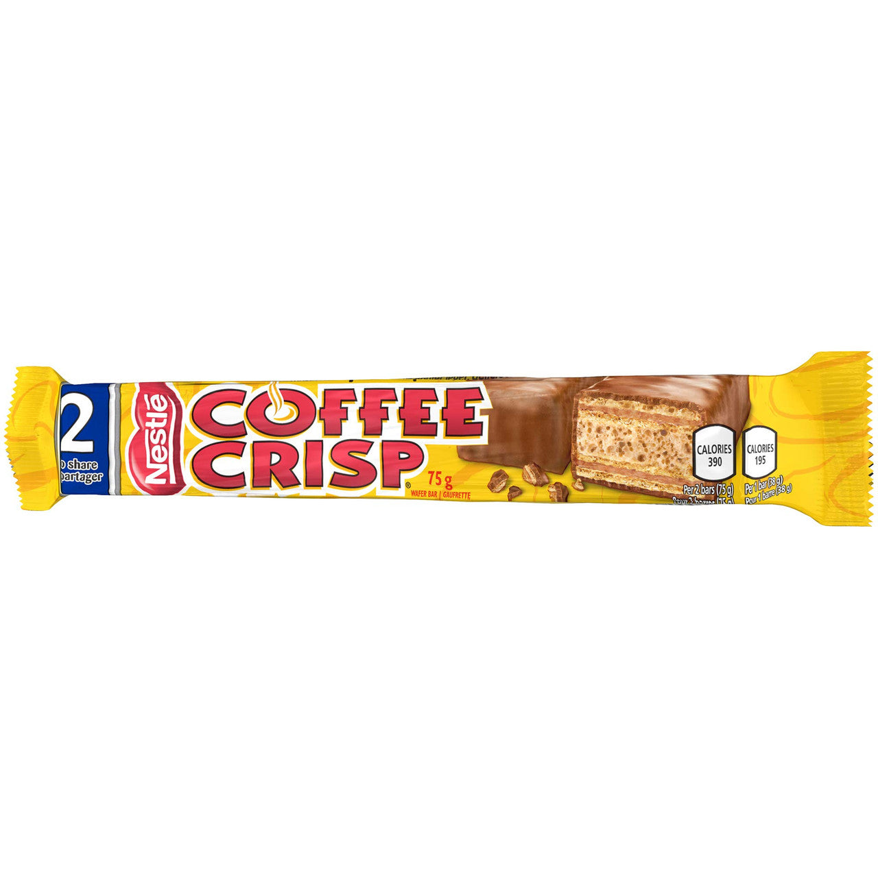 Nestle Coffee Crisp King Size, 10pk, 2 Bars in Each Pack, 75g/2.6 oz. Pack, {Imported from Canada}