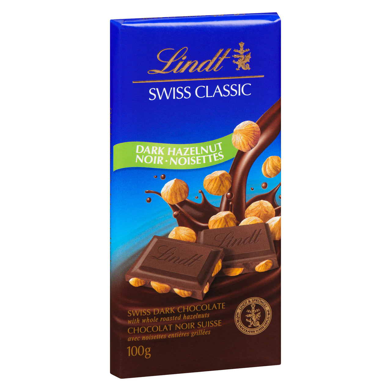 Lindt Swiss Classic Dark Hazelnut Chocolate Bar, 100g/3.5 oz. {Imported from Canada}