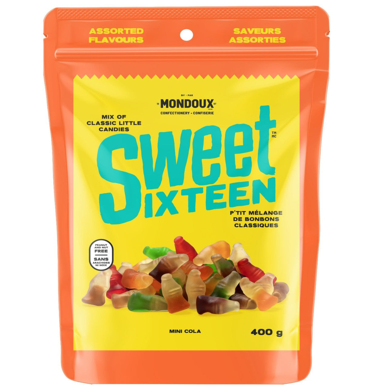 Mondoux Sweet Sixteen Mini Cola Gummy Candies, 400g/14 oz., {Imported from Canada}