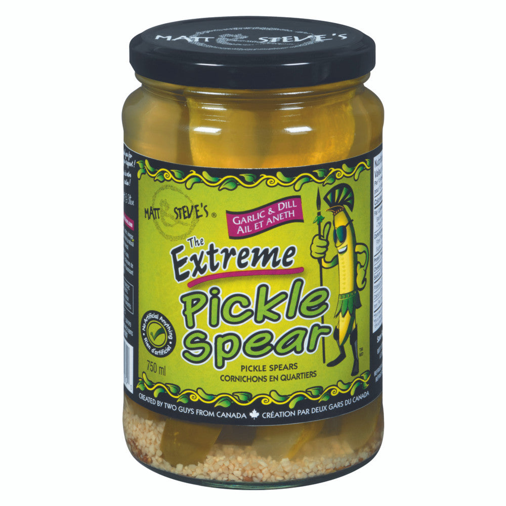 Matt & Steve's The Extreme Pickle Spears, Garlic  & Dill Pickles, 750mL/25.4 oz., {Imported from Canada}
