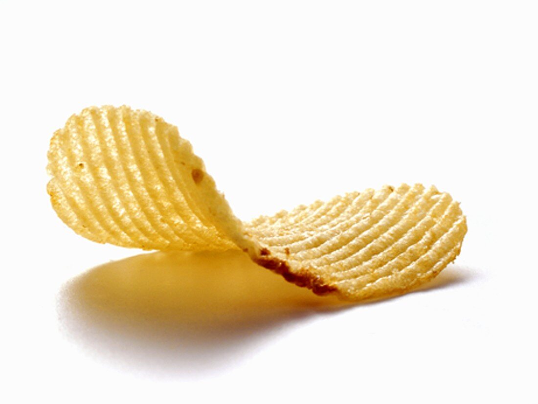 Ruffles Cheddar & Sour Cream Potato Chips, 200g, picture of a potato chip.