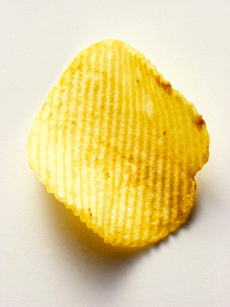 Ruffles Cheddar & Sour Cream Potato Chips, 200g, picture of a potato chip.