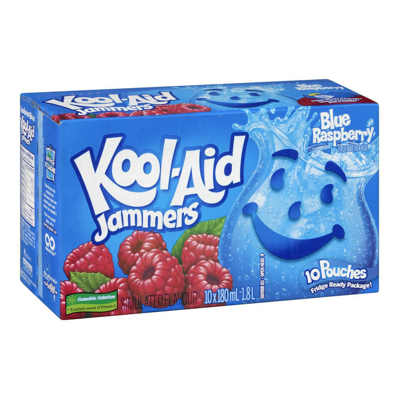 KOOL-AID Jammers Blue Raspberry Juice, 10ct, 180ml, {Imported from Canada}