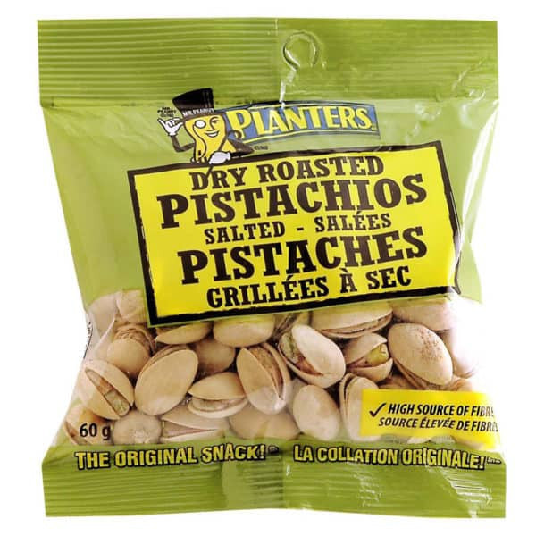Planters Dry Roasted Salted Pistachios, 60g/2.1oz., 12 Pack {Imported from Canada}