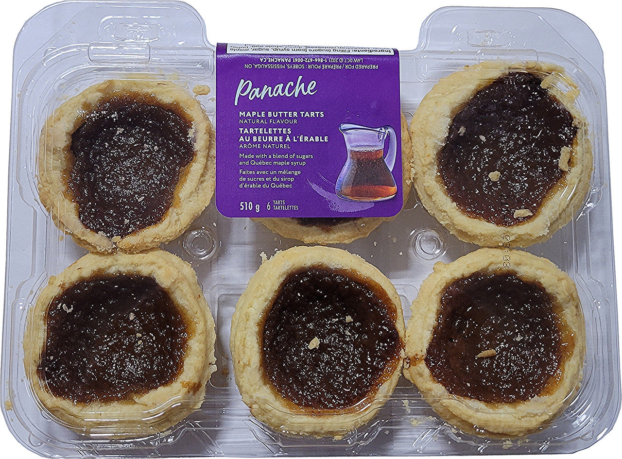 Panache Maple Butter Tarts, (6) Tarts per Package, 510g/18 oz., {Imported from Canada}