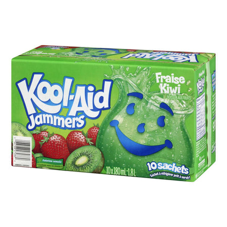 KOOL-AID Jammers Strawberry-Kiwi Juice, 10ct, 180ml, {Imported from Canada}