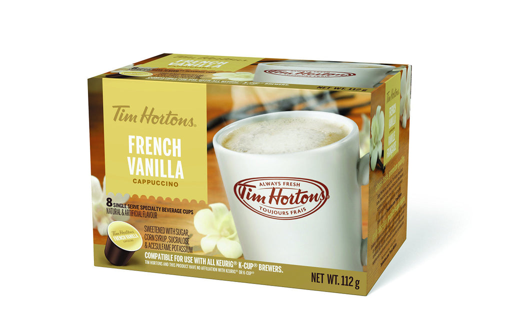 Tim Horton's Cappuccino French Vanilla k-cups 8 Count {Imported from Canada}