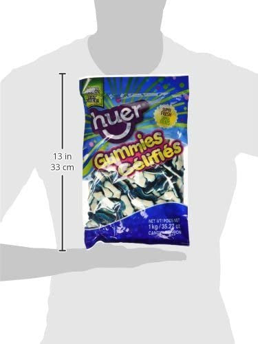 Huer Small Blue Sharks Gummy Candy 1kg/2.2lb Bag {Imported from Canada}