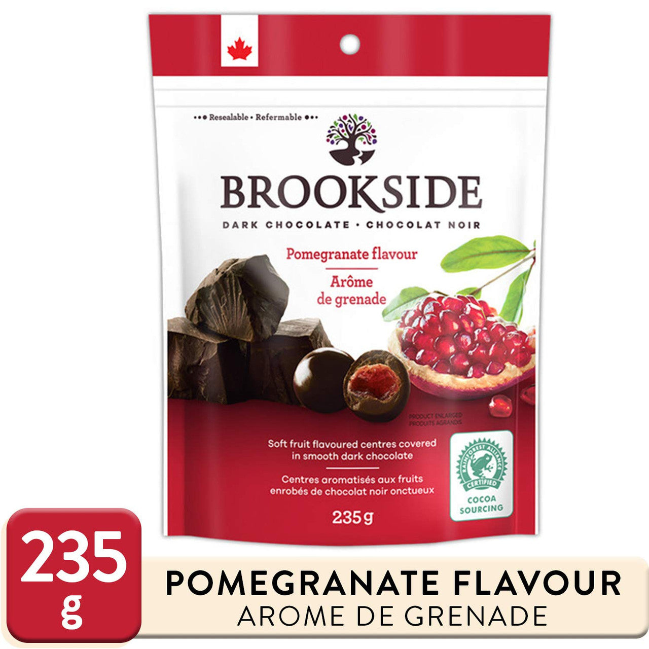 BROOKSIDE Dark Chocolate, Pomegranate Flavour, 235g/8.3 oz {Imported from Canada}