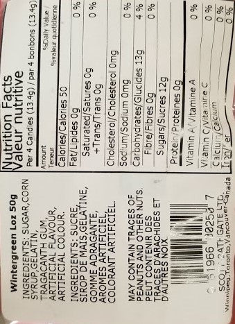 Nutty Club Wintergreen Lozenges, 50g/1.8 oz Bag - {Imported from Canada}