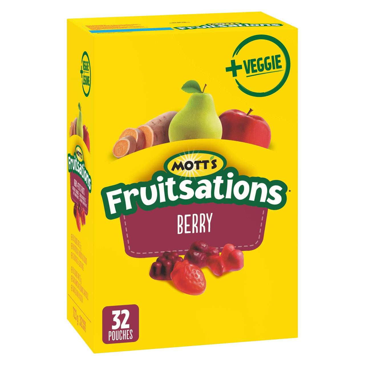 Mott's Fruitsations, Gluten Free Veggie Berry, 32ct, 723g/1.6lbs, {Imported from Canada}