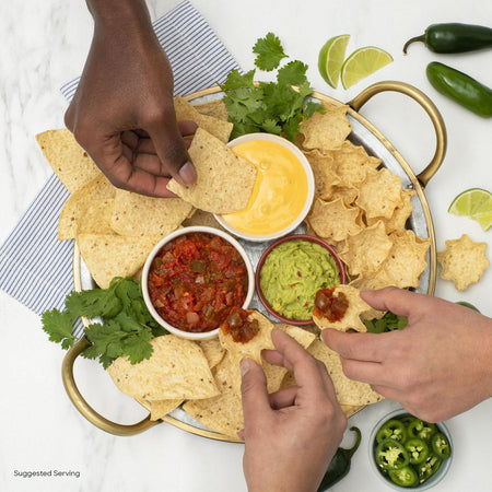 Tostitos Hint Of Jalapeno Tortilla Chips, chips on a tray picture