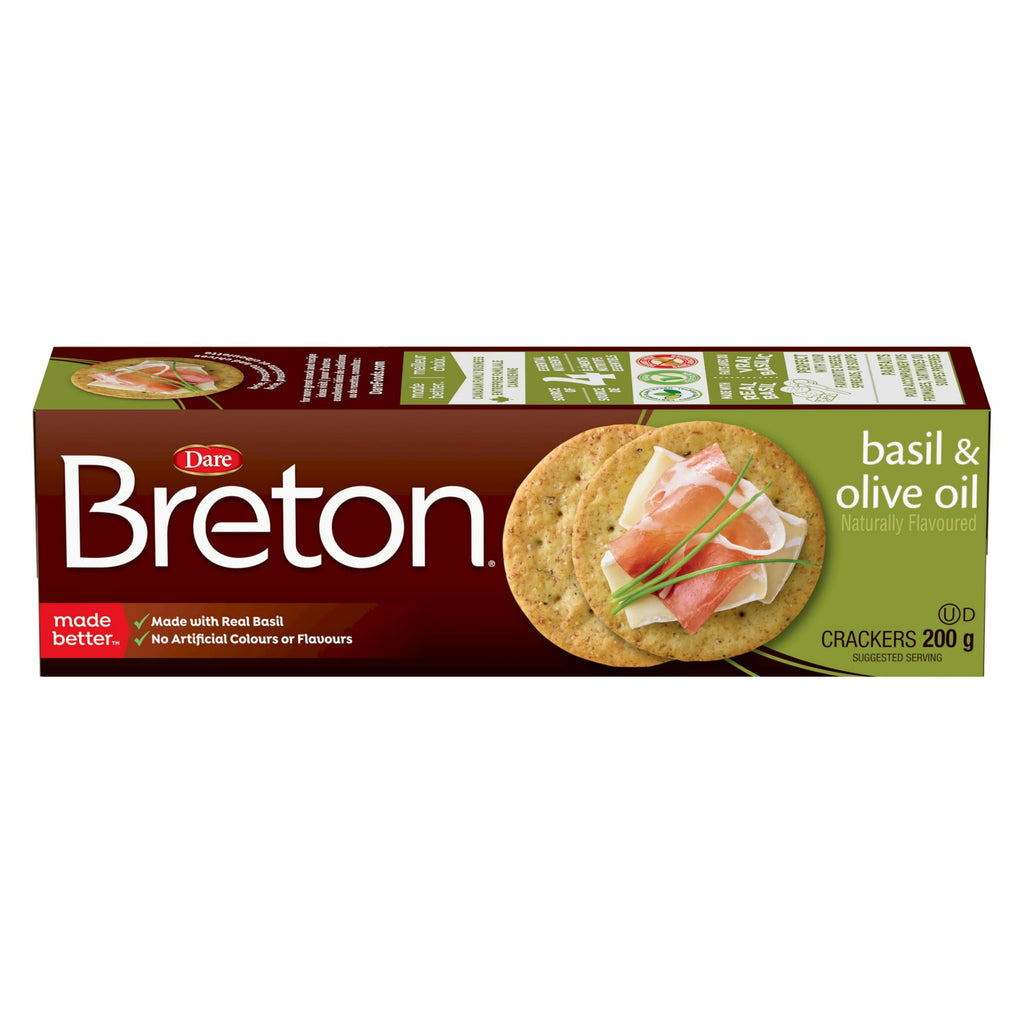 Dare Breton Basil & Olive Oil Crackers, 200g/7 oz. Box {Imported from Canada}