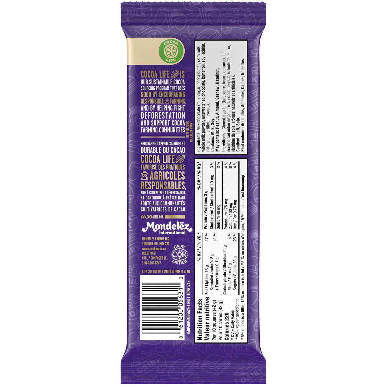 Cadbury Dairy Milk Mint Chocolate Bar, 100g/3.5oz., {Imported from Canada}