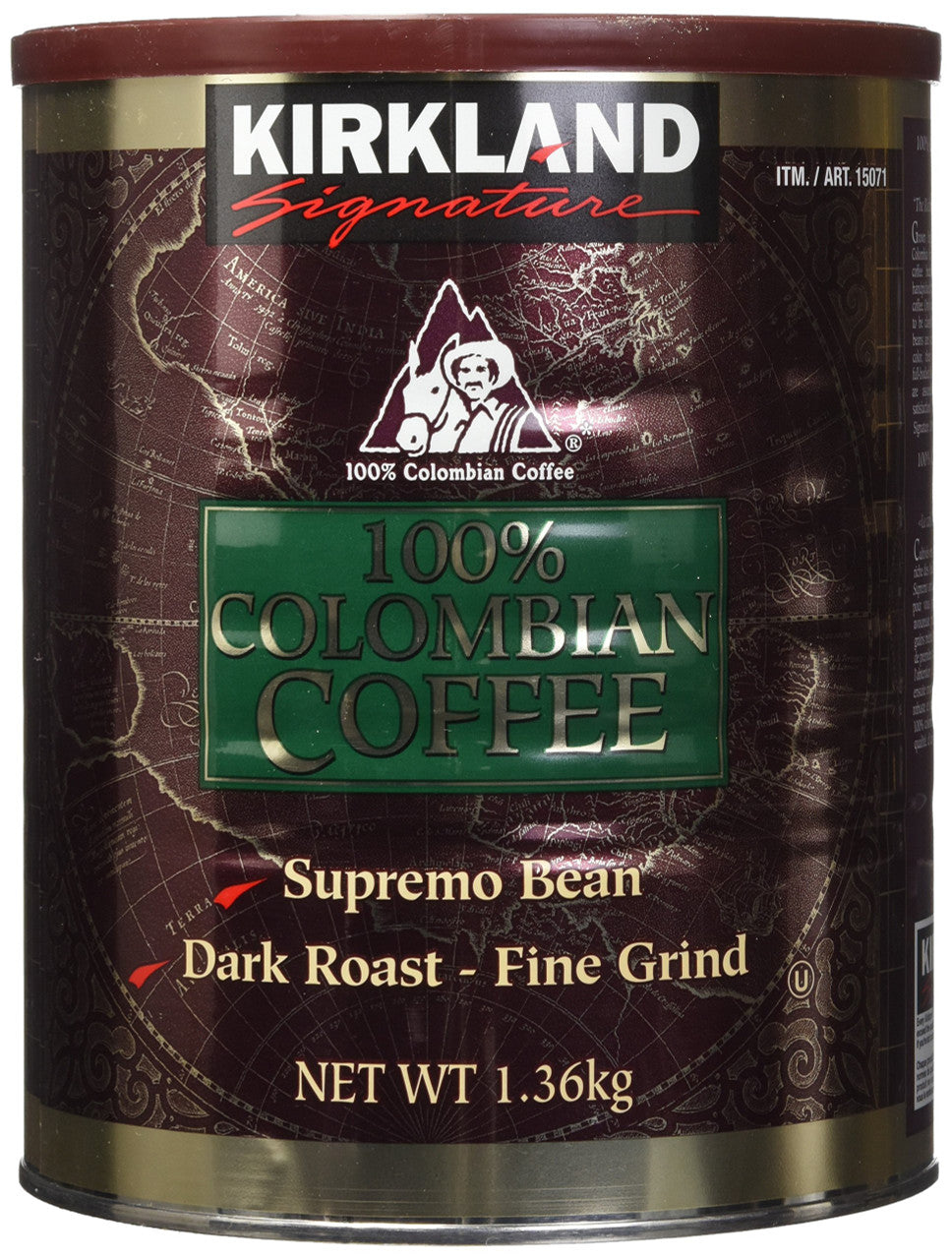 Kirkland Signature Supremo Bean Ground Coffee, 1.36kg/3lbs