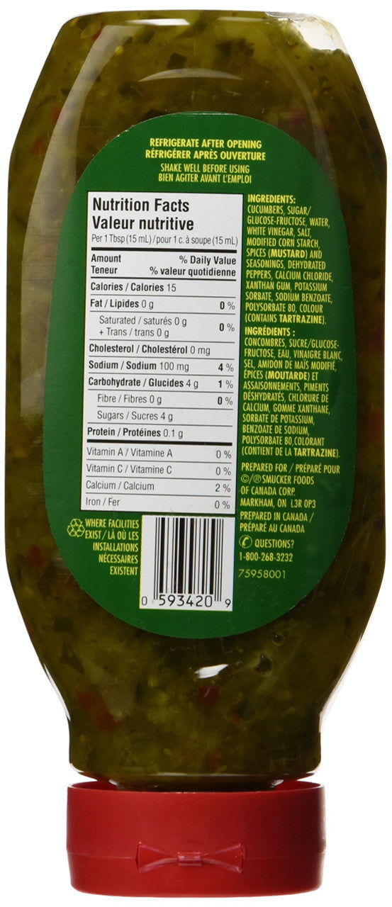 Bick's Squeeze Sweet Green Relish 500ml/15.90oz {Imported from Canada ...