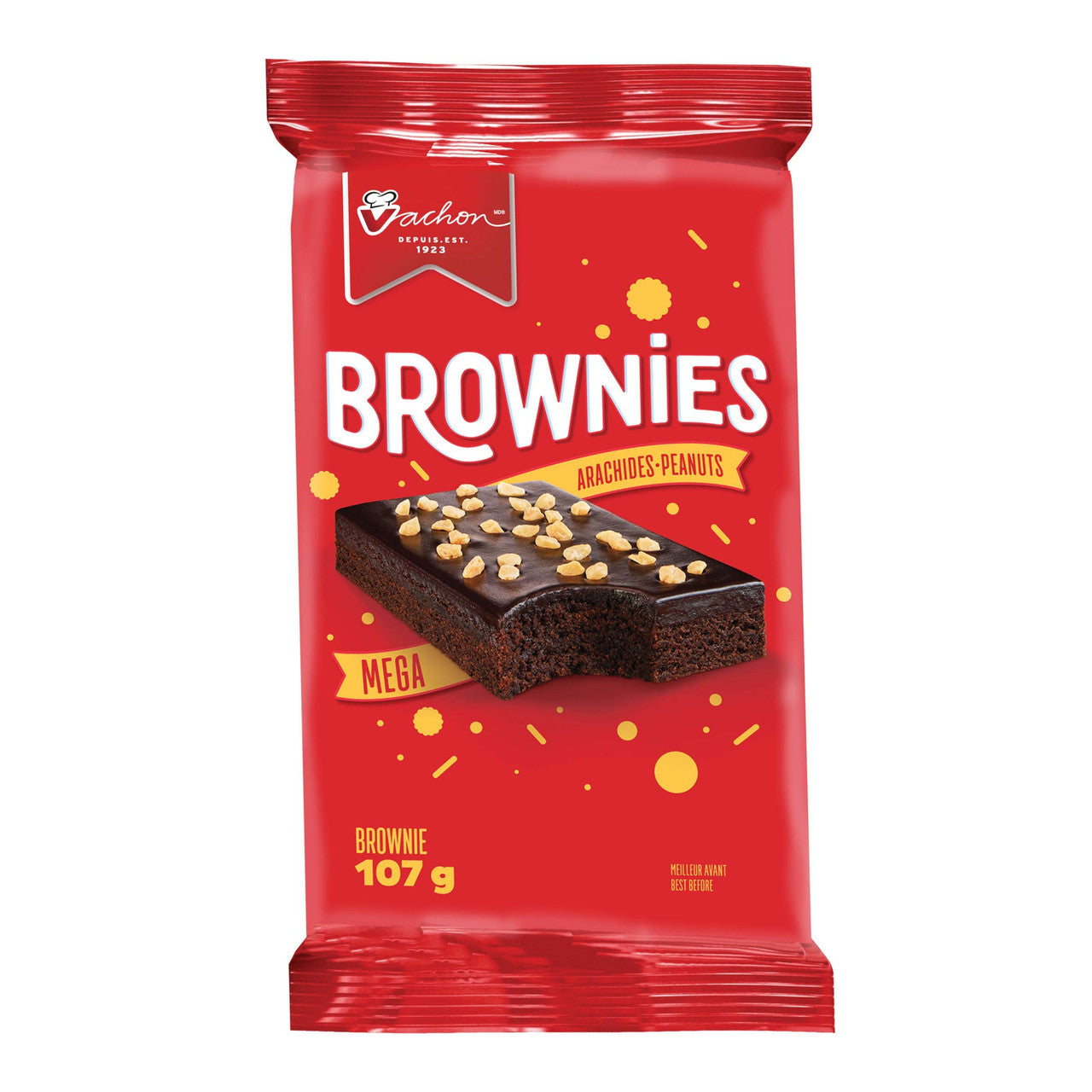Vachon Mega Brownies with Peanuts and Decadent Chocolatey Frosting, Snack Food, Contains 9 brownies (Individually Wrapped) 963g/34 oz., {Imported from Canada}