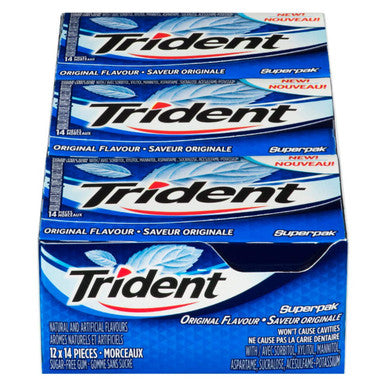 Trident Original Chewing Gum, 12 Pack (14 Pieces Each) {Imported from Canada}