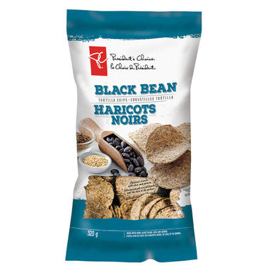 President's Choice Black Bean Tortilla Chips, 320g/11.3oz., {Imported from Canada}