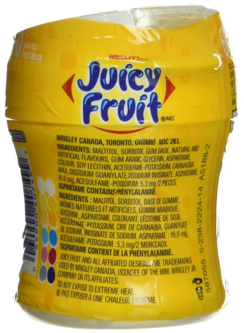 Juicy Fruit Original Gum Bottle (60 Piece), 2pk,  {Imported from Canada}