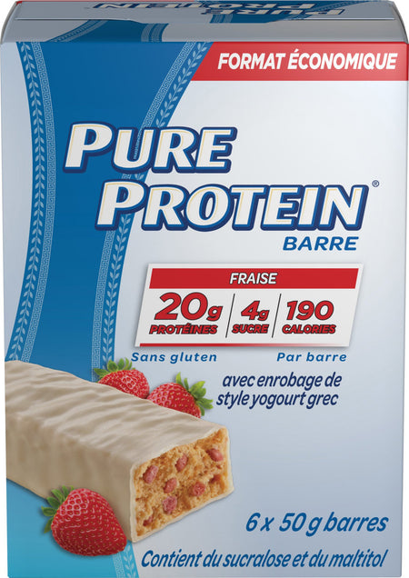 Pure Protein, Strawberry with Greek Yogurt Coating 6ct x 50g/1.8oz., {Imported from Canada}